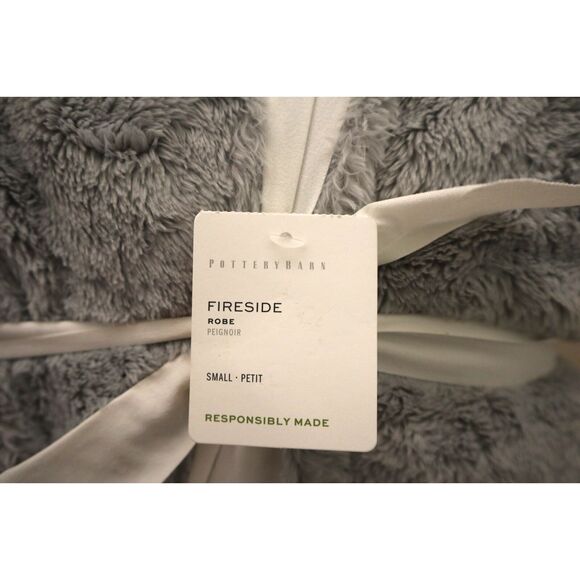 Pottery Barn Women's Sz Small Gray Fireside Hooded Robe - Picture 3 of 5